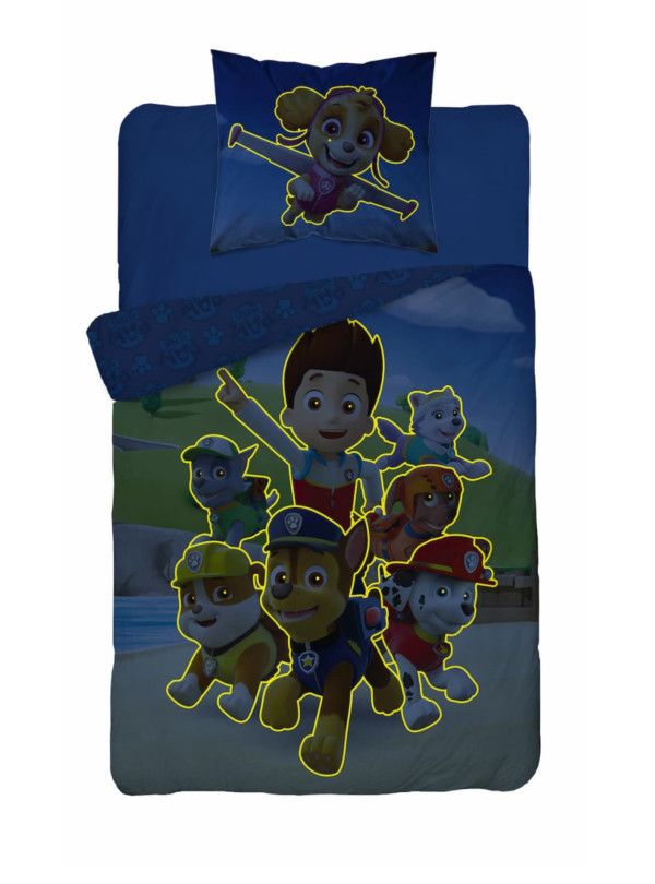 POŚCIEL 140x200 ŚWIECĄCA W CIEMNOŚCI PSI PATROL PP_29