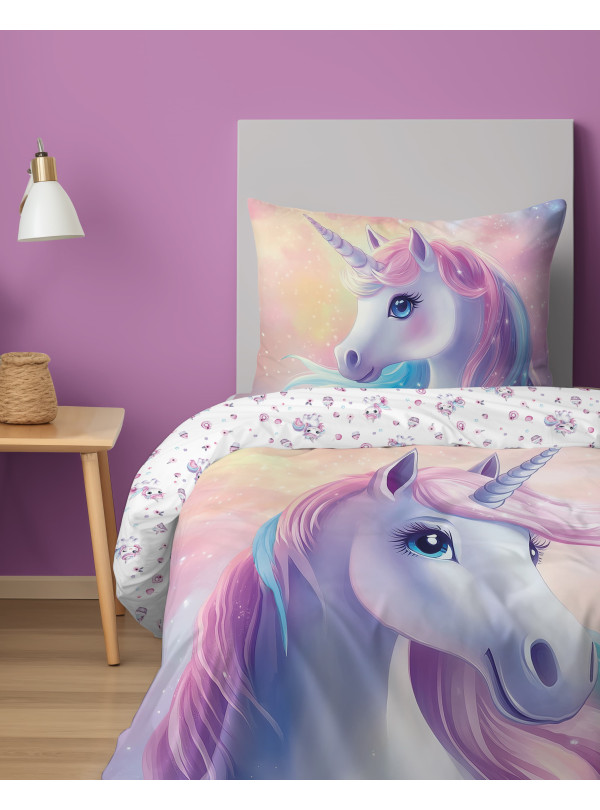 KOMPLET POŚCIELI 140x200 Z JEDNOROŻCEM 5575_A