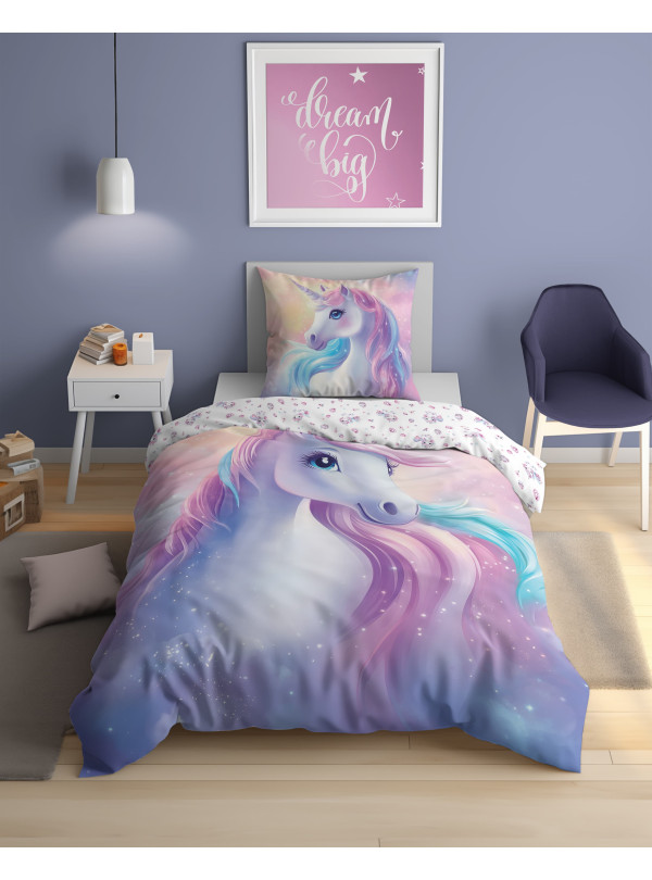 KOMPLET POŚCIELI 140x200 Z JEDNOROŻCEM 5575_A