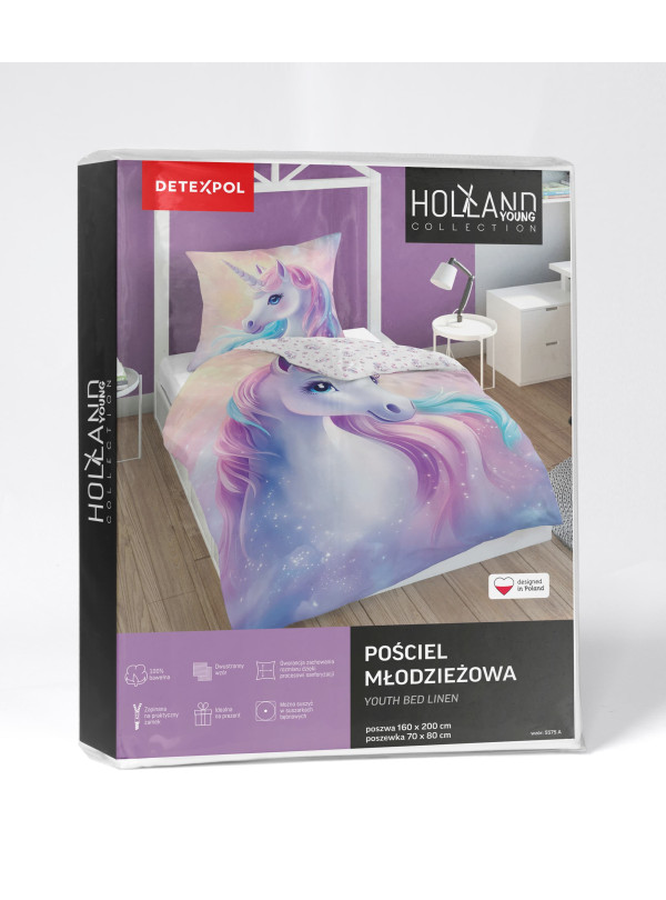 KOMPLET POŚCIELI 160x200 Z JEDNOROŻCEM 5575_A