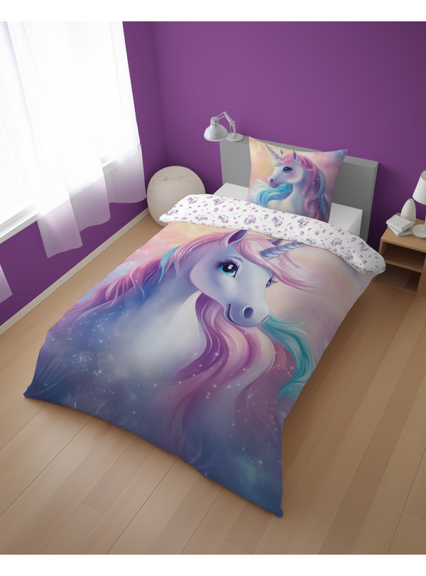 KOMPLET POŚCIELI 160x200 Z JEDNOROŻCEM 5575_A