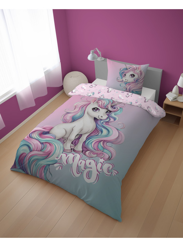 KOMPLET POŚCIELI 140x200 Z JEDNOROŻCEM 5576_A