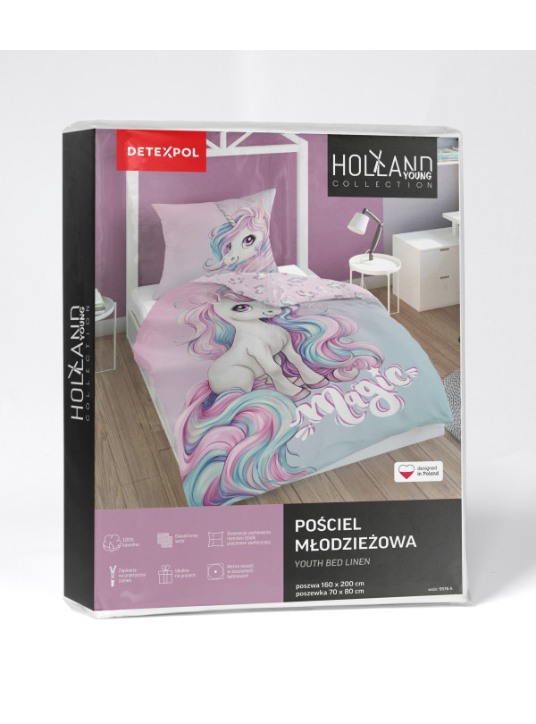 KOMPLET POŚCIELI 140x200 Z JEDNOROŻCEM 5576_A