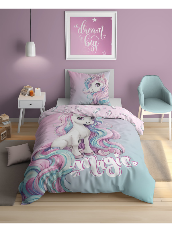 KOMPLET POŚCIELI 160x200 Z JEDNOROŻCEM 5576_A