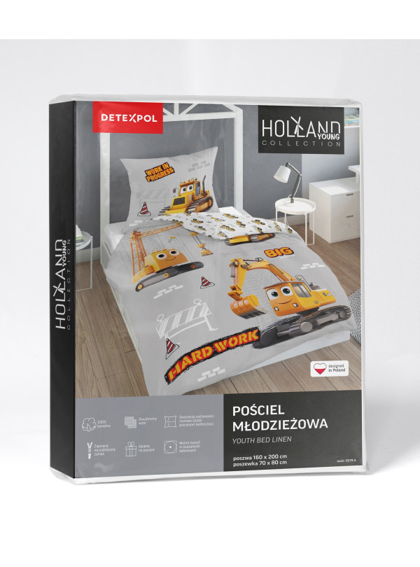 POŚCIEL DZIECIĘCA 160x200 KOPARKA BUDOWA 5579_A