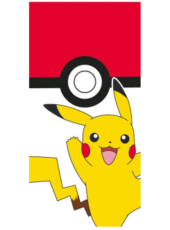 RĘCZNIK PLAŻOWY 70x140 POKEMON PIKACHU POKEBALL PK_31