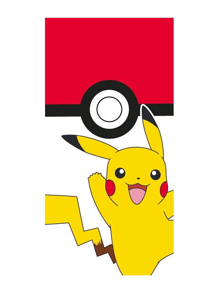 RĘCZNIK PLAŻOWY 70x140 POKEMON PIKACHU POKEBALL PK_31