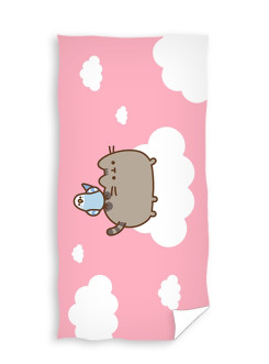 RĘCZNIK PUSHEEN 70x140 KĄPIELOWY CHMURKI RÓŻOWY