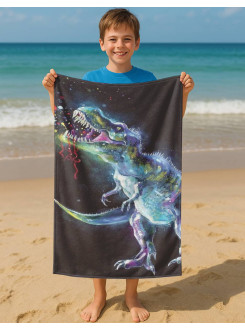 RĘCZNIK 70x140 KĄPIELOWY PLAŻOWY DINOZAUR T-REX