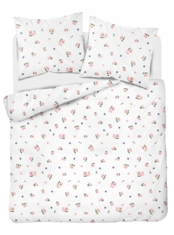 KOMPLET POŚCIELI 160x200 SATYNA BAWEŁNIANA DROBNE KWIATY