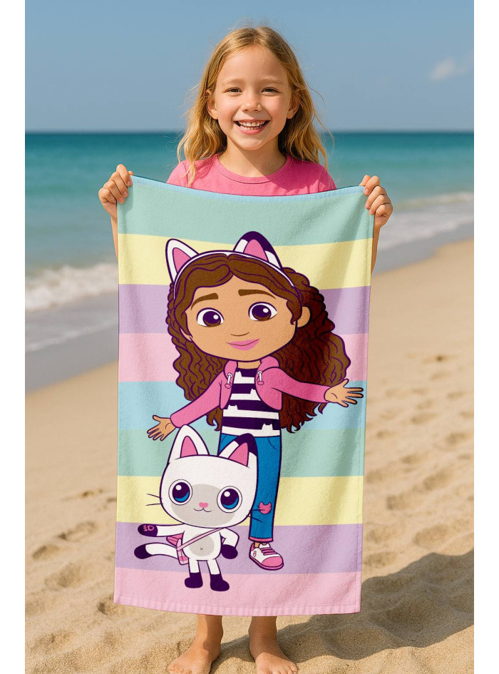 RĘCZNIK 70x140 KĄPIELOWY DZIECIĘCY KOCI DOMEK GABI GD_04