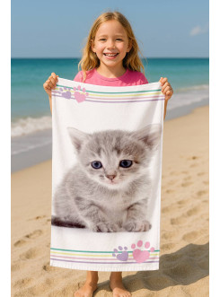 RĘCZNIK 70x140 KĄPIELOWY PLAŻOWY SŁODKI KOTEK KOT
