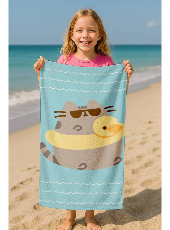 RĘCZNIK PUSHEEN 70x140 KĄPIELOWY KOŁO Z KACZUSZKĄ