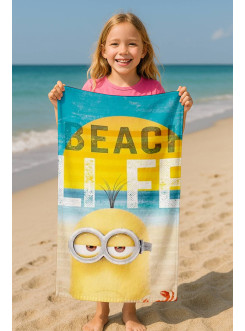 RĘCZNIK 70x140 KĄPIELOWY DZIECIĘCY GRU I MINIONKI BEACH LIFE