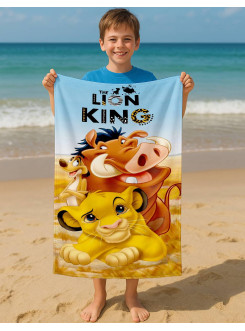 RĘCZNIK 70x140 KĄPIELOWY DZIECIĘCY KRÓL LEW SIMBA TIMON I PUMBA