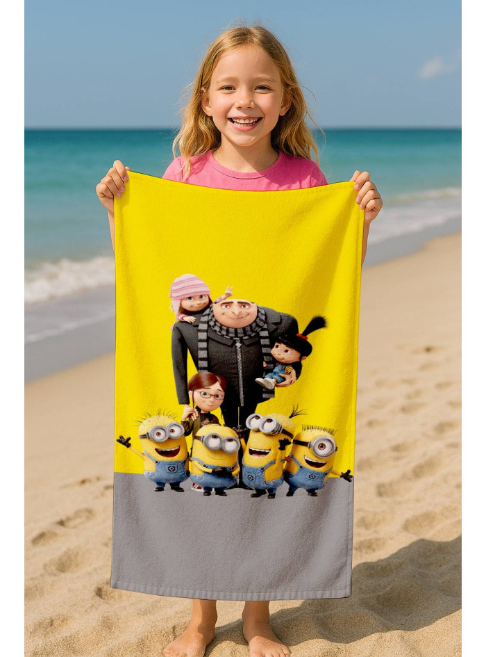 RĘCZNIK 70x140 KĄPIELOWY DZIECIĘCY GRU I MINIONKI