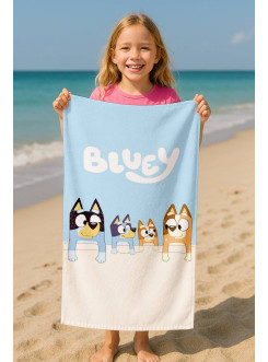RĘCZNIK 70x140 KĄPIELOWY DZIECIĘCY BLUEY Z RODZINĄ