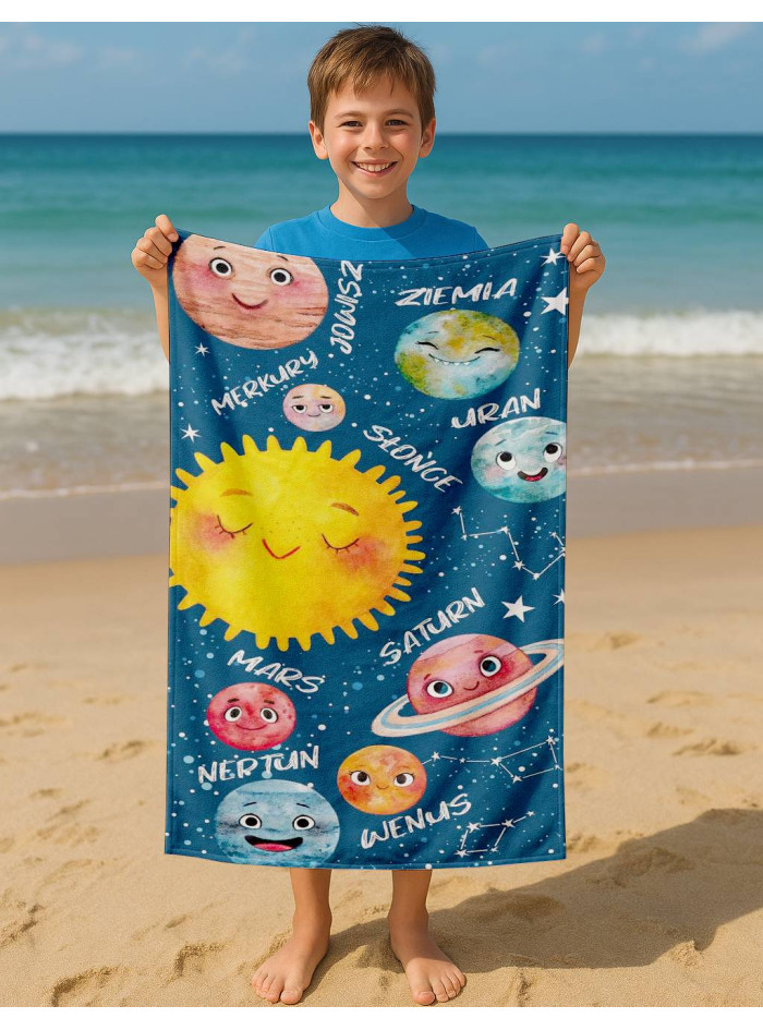 RĘCZNIK 70x140 KĄPIELOWY PLAŻOWY BAWEŁNIANY PLANETY