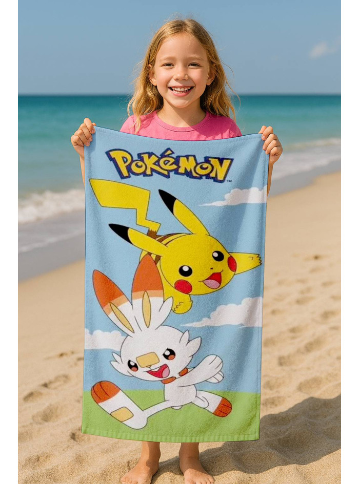 RĘCZNIK KĄPIELOWY PLAŻOWY 70x140 POKEMON PIKACHU 491_T