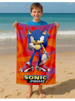 RĘCZNIK 70x140 KĄPIELOWY PLAŻOWY BAWEŁNIANY SONIC JEŻ HEDGEHOG