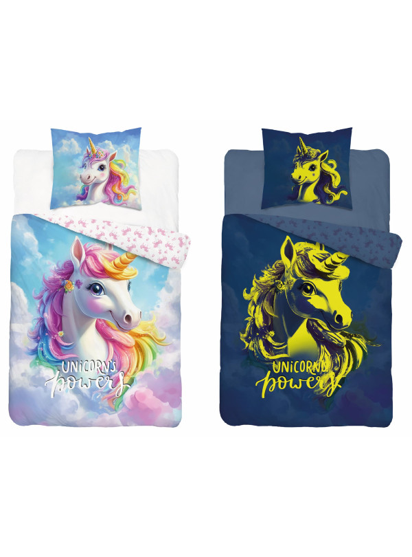 POŚCIEL 160x200 ŚWIECĄCA W CIEMNOŚCI JEDNOROŻEC 5547_A