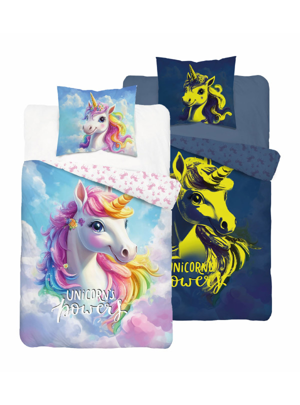 POŚCIEL 160x200 ŚWIECĄCA W CIEMNOŚCI JEDNOROŻEC 5547_A