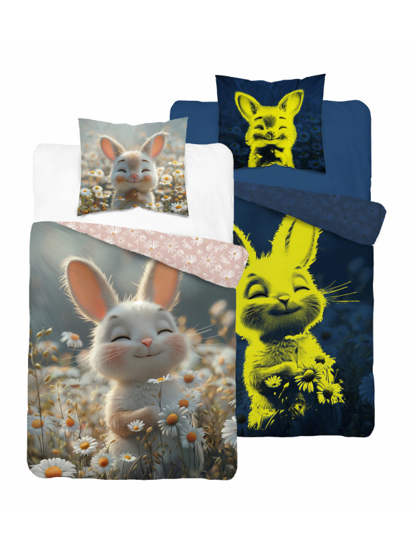 POŚCIEL 140x200 ŚWIECĄCA W CIEMNOŚCI KRÓLIK 5548_A