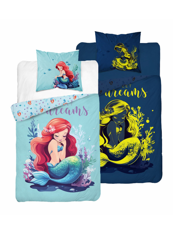 POŚCIEL 140x200 ŚWIECĄCA W CIEMNOŚCI SYRENKA 5549_A