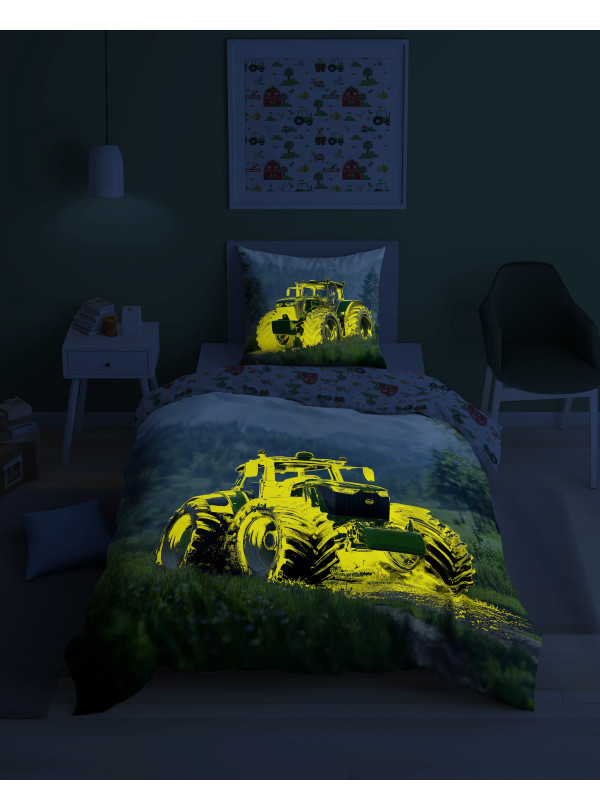 POŚCIEL 140x200 ŚWIECĄCA W CIEMNOŚCI TRAKTOR 5551_A