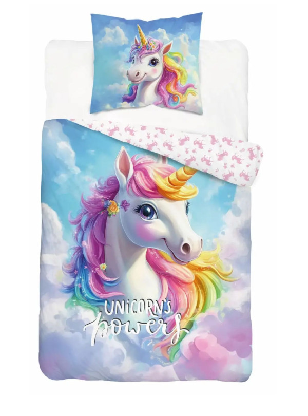 POŚCIEL 140x200 ŚWIECĄCA W CIEMNOŚCI JEDNOROŻEC 5547_A