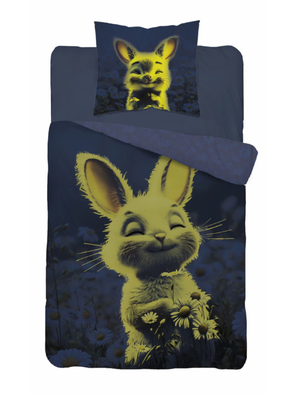 POŚCIEL 140x200 ŚWIECĄCA W CIEMNOŚCI KRÓLIK 5548_A
