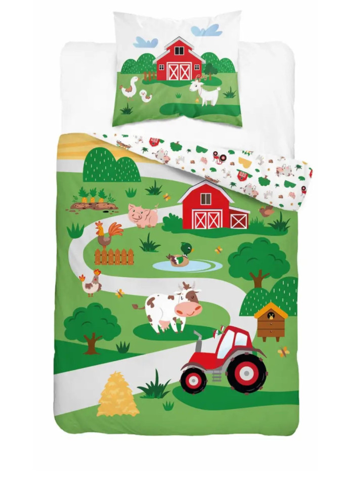 POŚCIEL 160x200 ŚWIECĄCA W CIEMNOŚCI FARMA TRAKTOR 5407_A