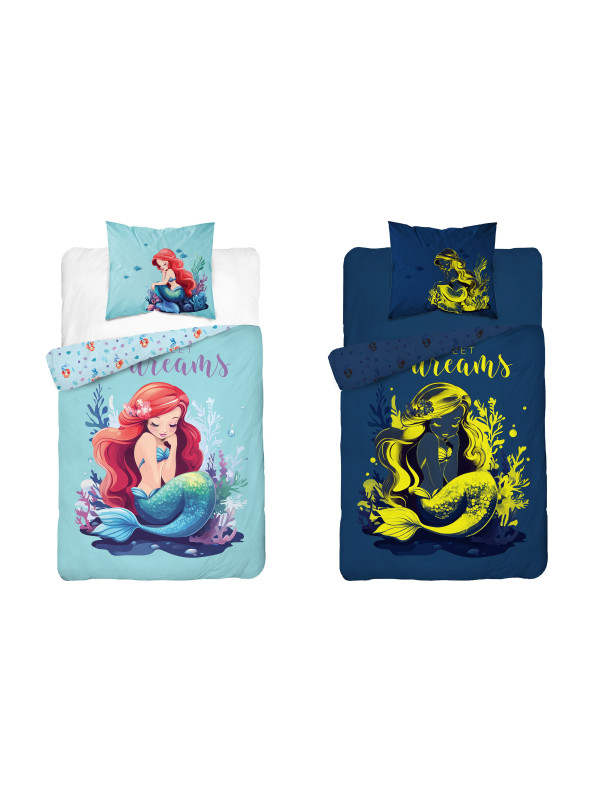 POŚCIEL 160x200 ŚWIECĄCA W CIEMNOŚCI SYRENKA 5549_A