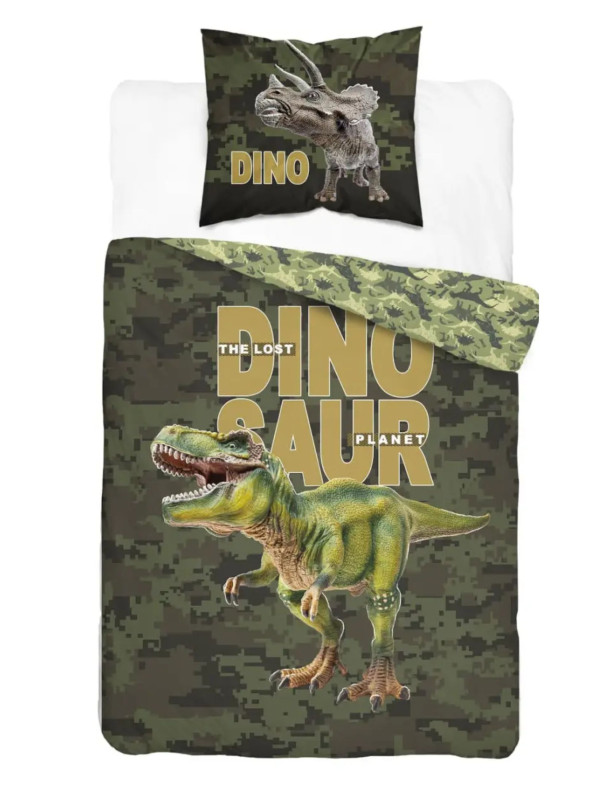 POŚCIEL 160x200 ŚWIECĄCA W CIEMNOŚCI DINOZAUR TYRANOZAUR T-REX