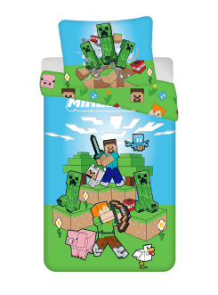 POŚCIEL 140x200 MINECRAFT CREEPER ALEX STEVE 2