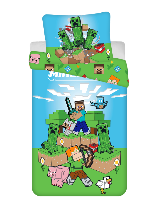 POŚCIEL 140x200 MINECRAFT CREEPER ALEX STEVE