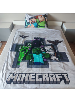 POŚCIEL 140x200 MINECRAFT ALEX STEVE CREEPER SKELETON ENDERMAN MNC-496 2