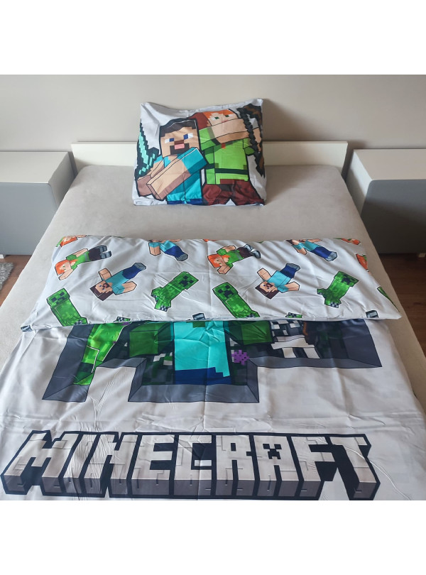 POŚCIEL 140x200 MINECRAFT ALEX STEVE CREEPER SKELETON ENDERMAN MNC-496
