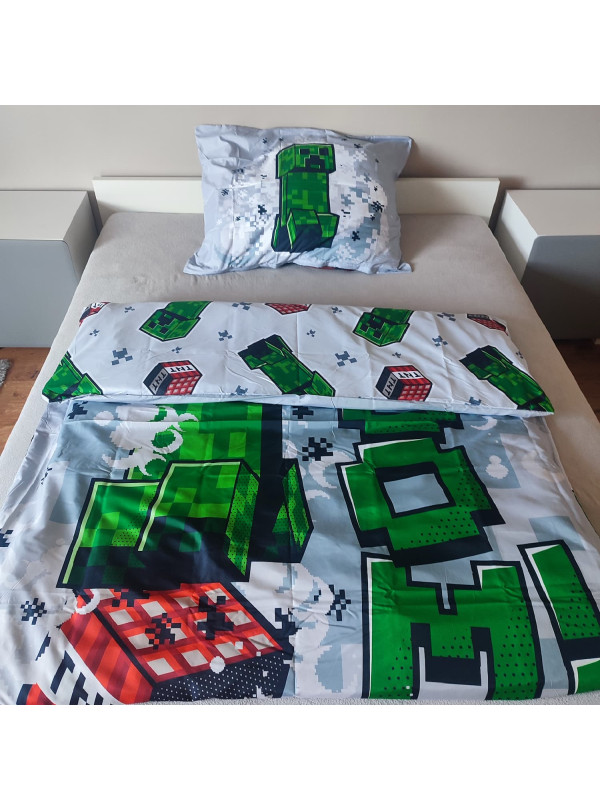 POŚCIEL 140x200 MINECRAFT CREEPER TNT BOOM