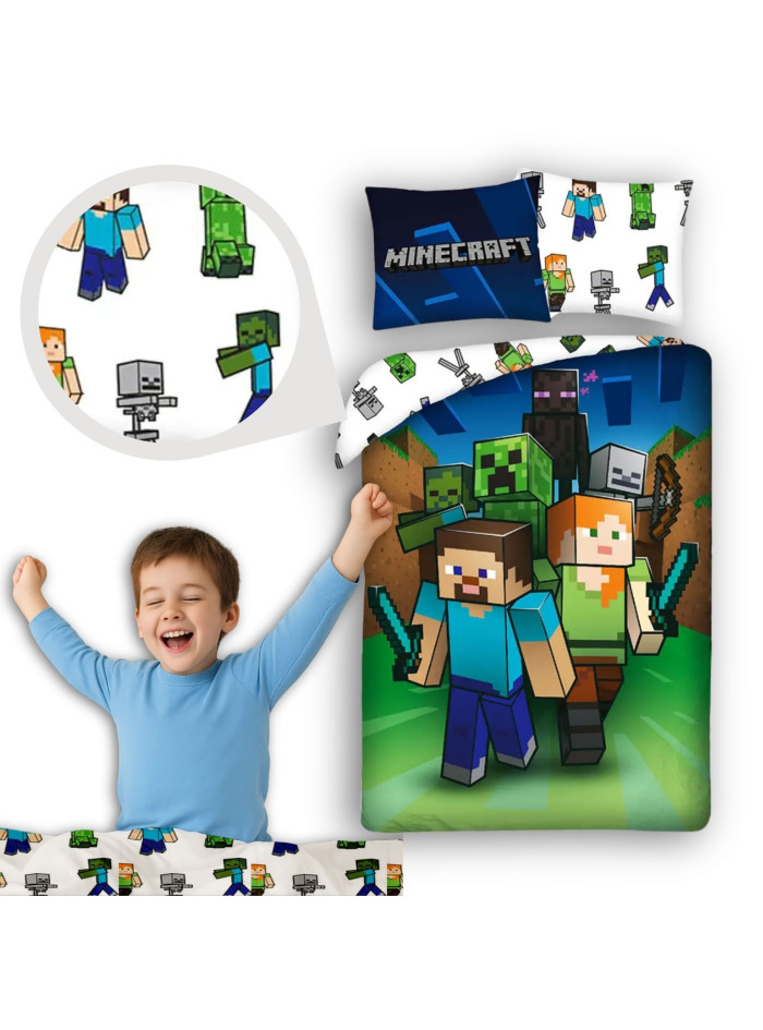 POŚCIEL 160x200 MINECRAFT ALEX STEVE MONSTERS