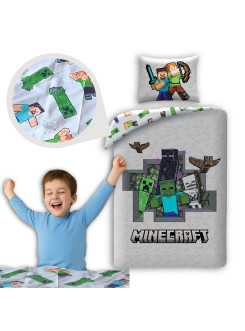 POŚCIEL 140x200 MINECRAFT ALEX STEVE CREEPER SKELETON ENDERMAN MNC-496