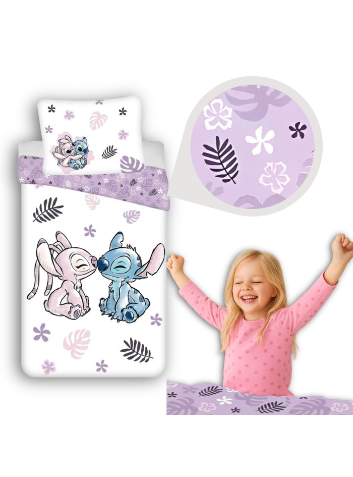 KOMPLET POŚCIELI 140x200 LILO I STITCH DISNEY BIAŁA