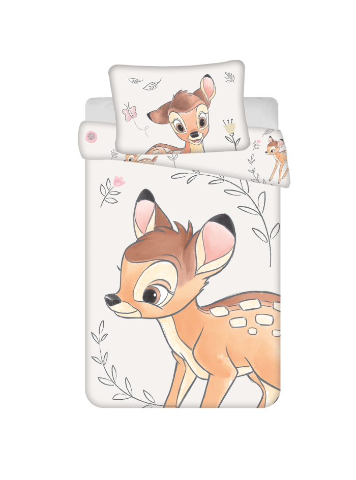POŚCIEL DO ŁÓŻECZKA 100x135 JELONEK BAMBI BEŻOWA