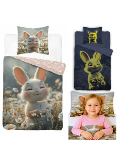 POŚCIEL 140x200 ŚWIECĄCA W CIEMNOŚCI KRÓLIK 5548_A