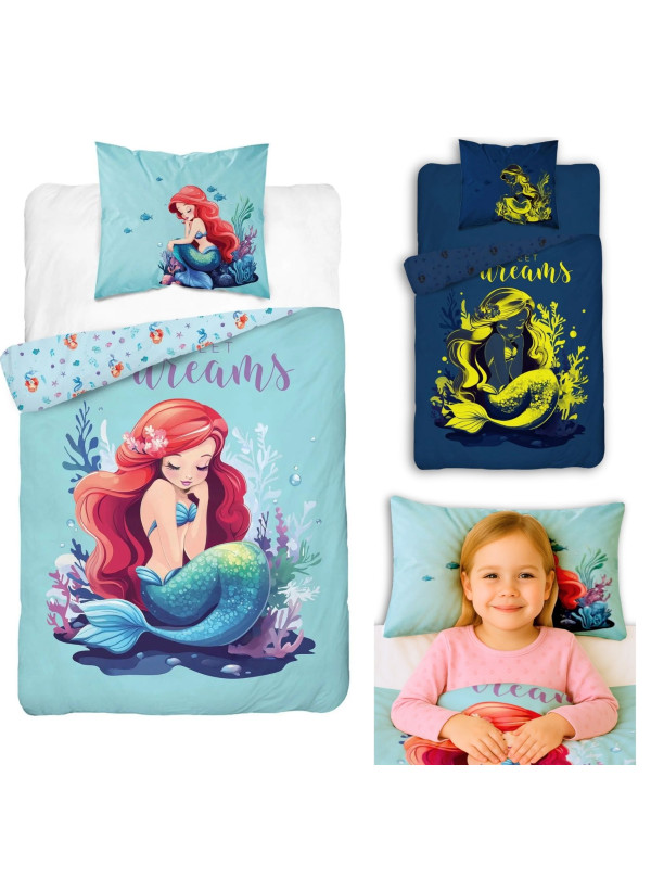 POŚCIEL 160x200 ŚWIECĄCA W CIEMNOŚCI SYRENKA 5549_A