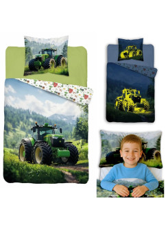 POŚCIEL 140x200 ŚWIECĄCA W CIEMNOŚCI TRAKTOR 5551_A