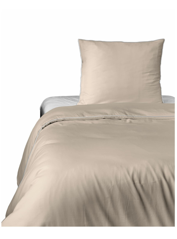 KOMPLET POŚCIELI 140x200 MAKOSATYNA PURE PIASKOWOBEŻOWA