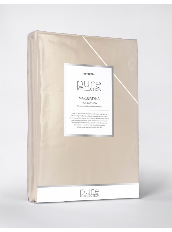 KOMPLET POŚCIELI PURE 180x200 MAKOSATYNA PIASKOWOBEŻOWA