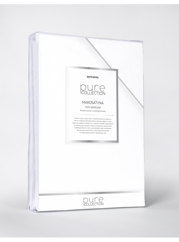 KOMPLET POŚCIELI 140x200 MAKOSATYNA PURE BIAŁA
