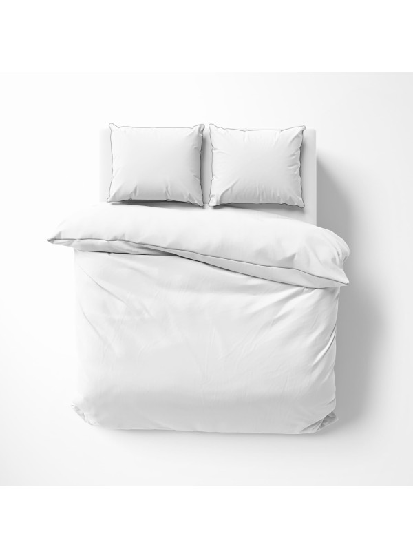 KOMPLET POŚCIELI PURE 160x200 MAKOSATYNA BIAŁA BIEL